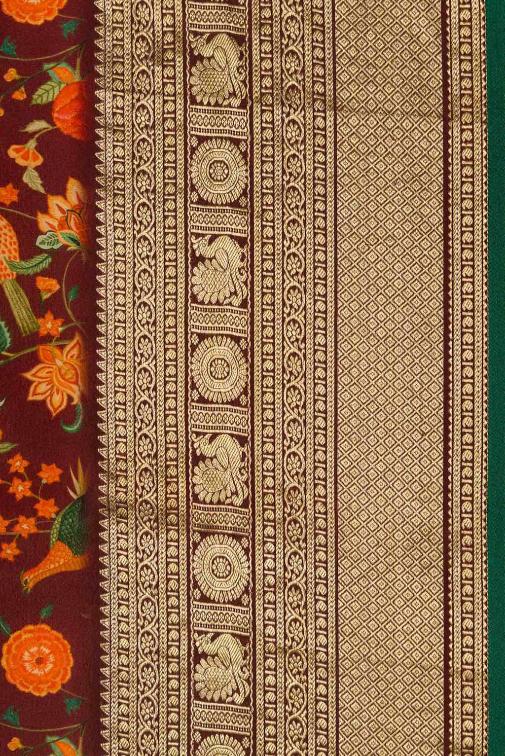 Maroon Mysore Crepe Saree