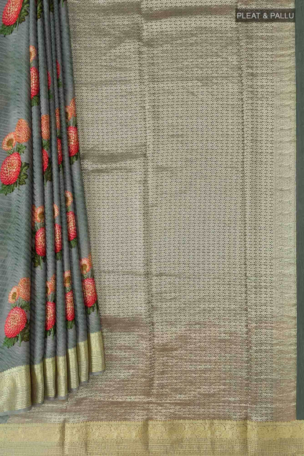 Green Mysore Crepe Saree