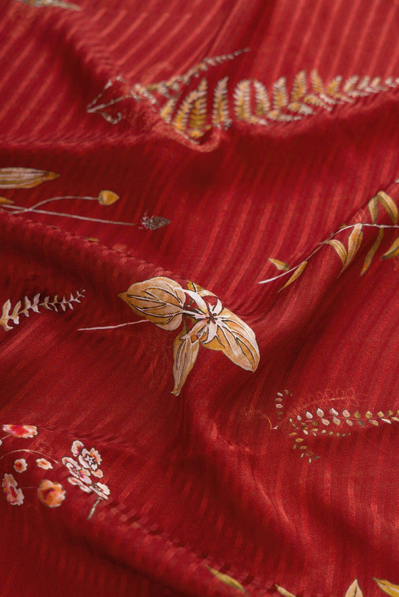 Maroon Mysore Crepe Saree