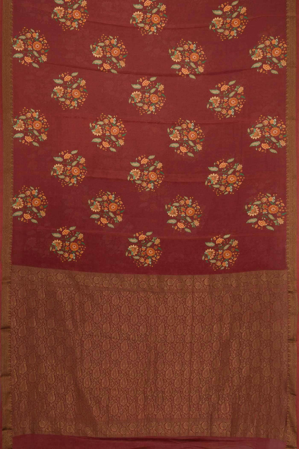 Maroon Mysore Georgette Saree