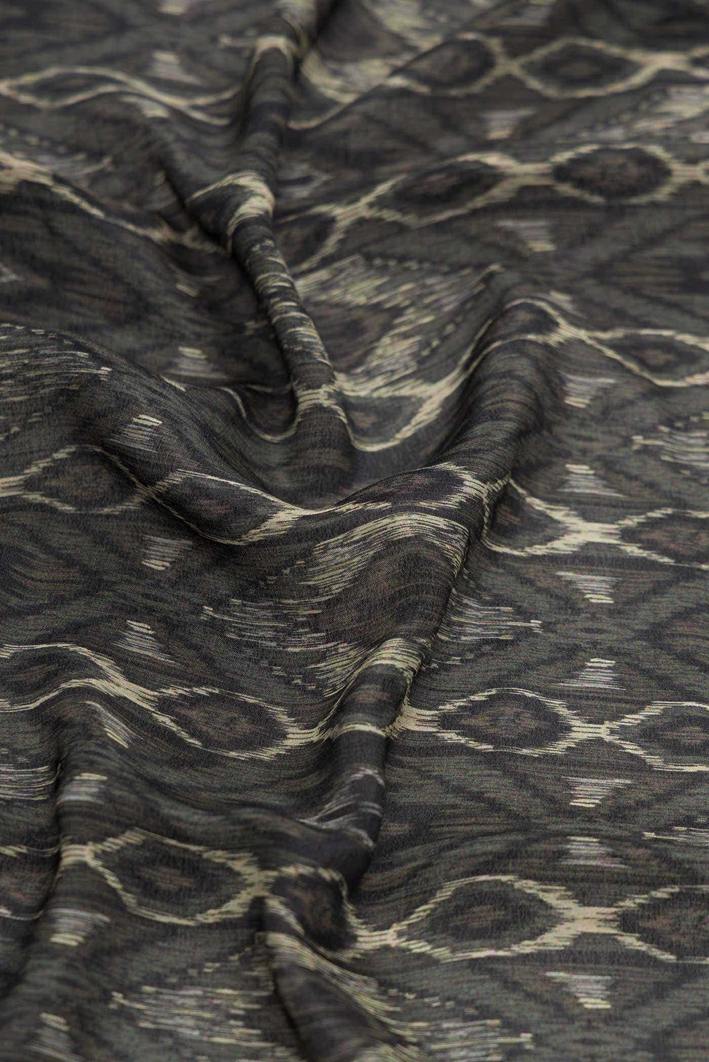 Black Mysore Crepe Saree