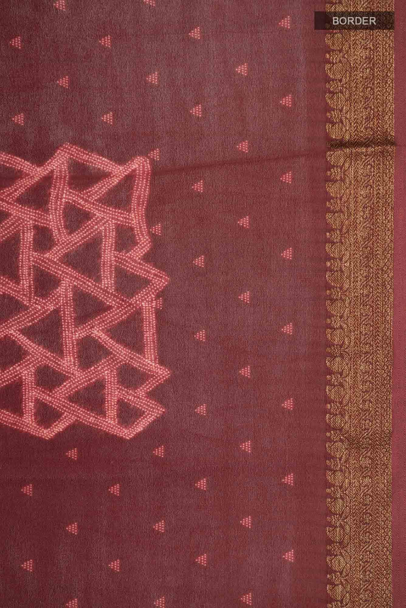Rust Crepe Saree