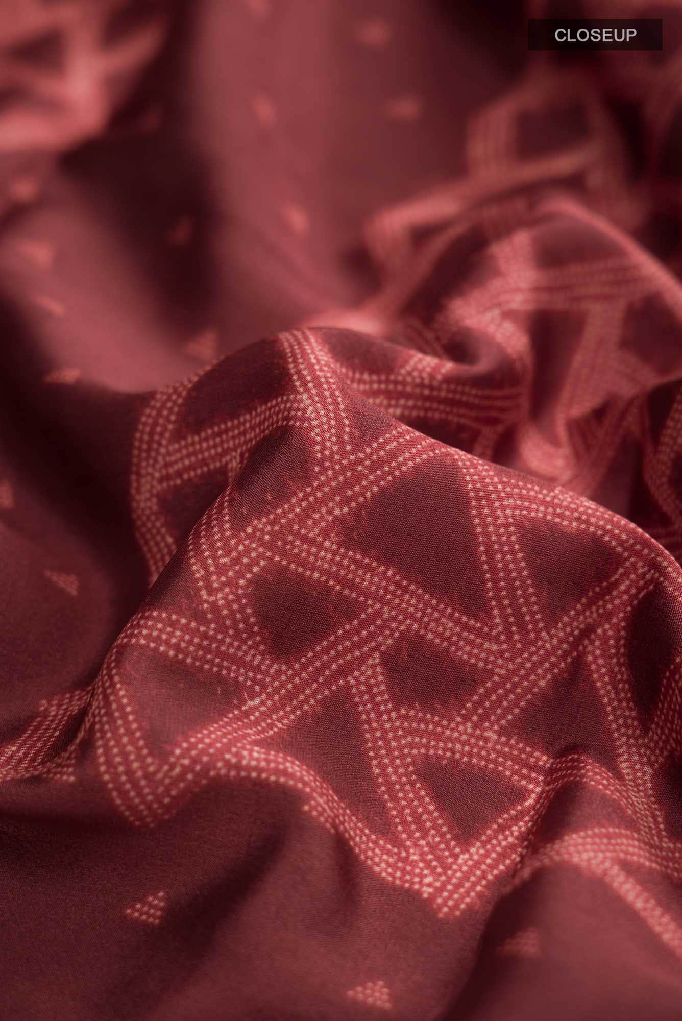 Rust Crepe Saree