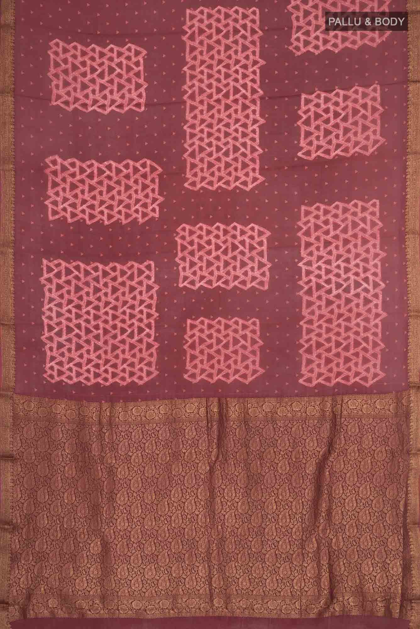 Rust Crepe Saree