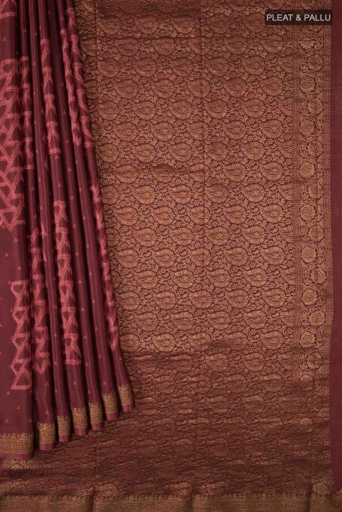 Rust Crepe Saree