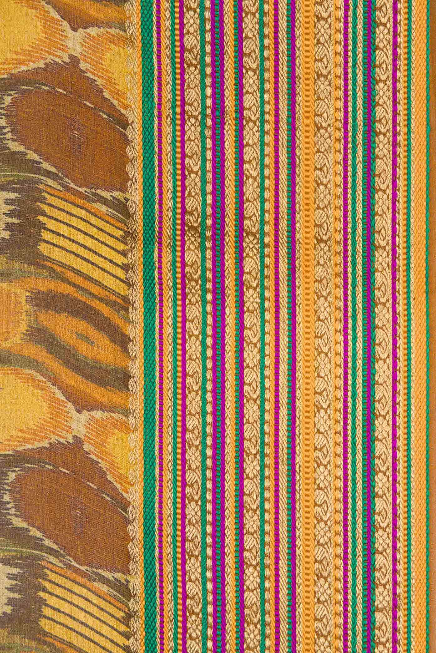 Mustard Mysore Crepe Saree