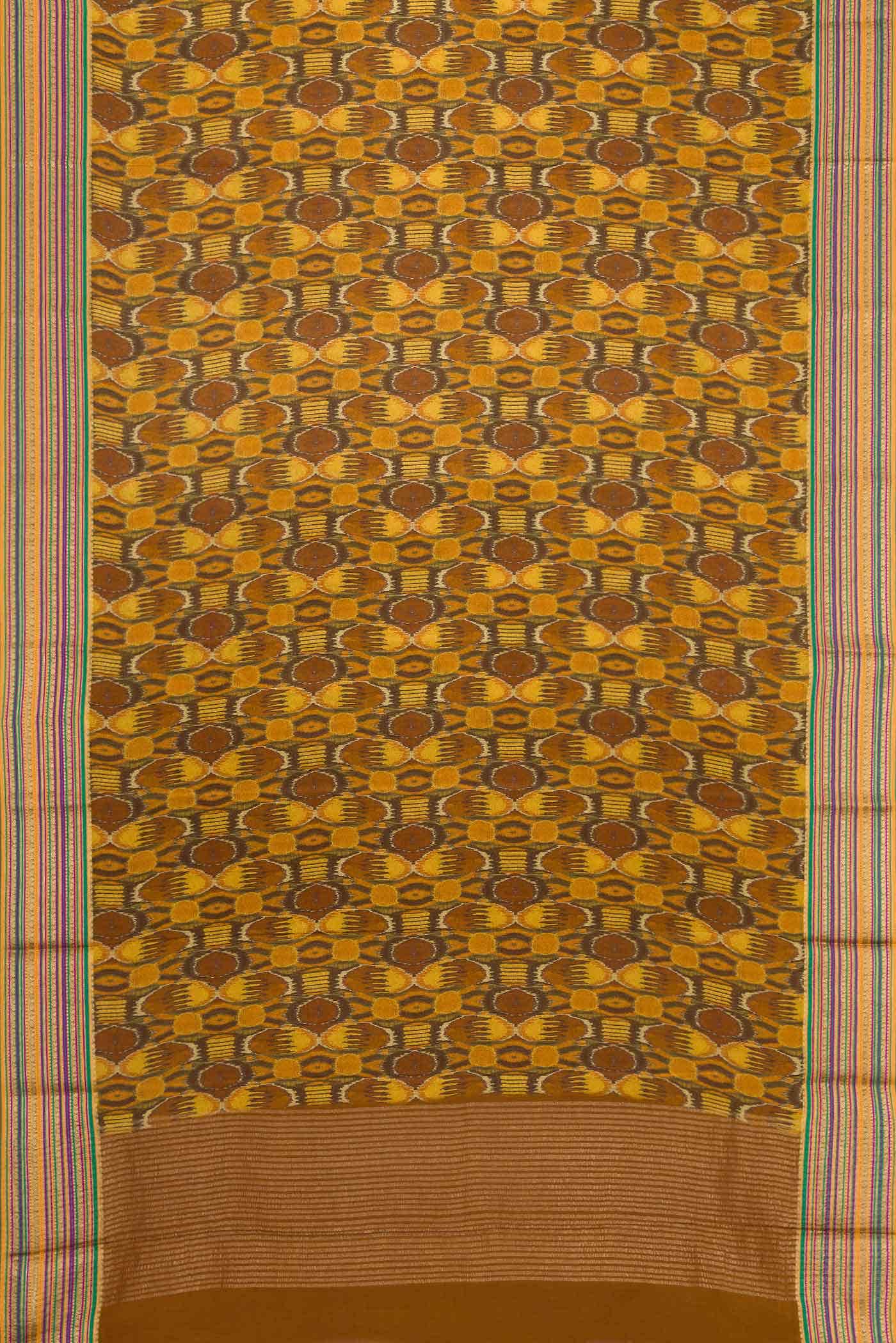 Mustard Mysore Crepe Saree