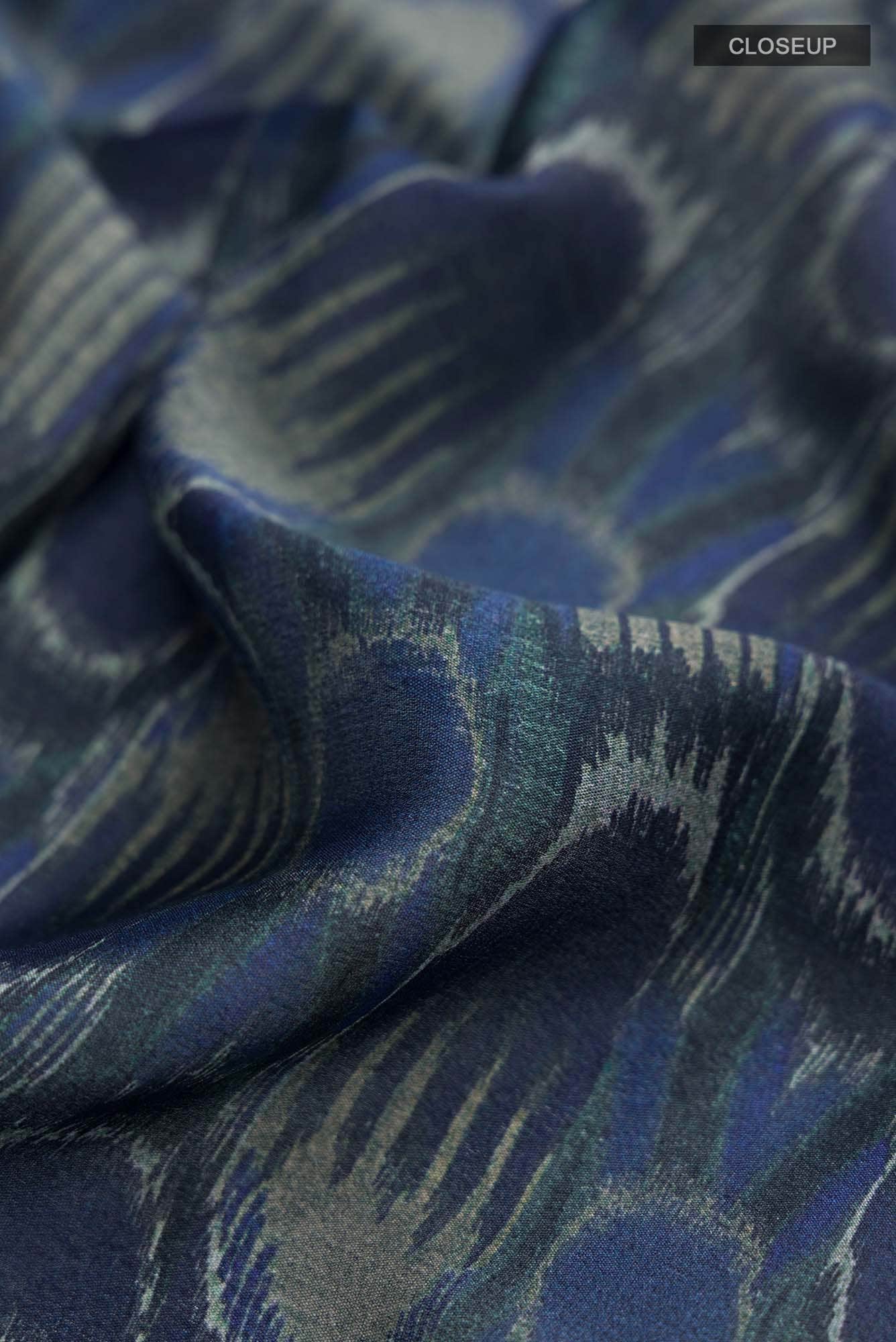 Navy Blue Crepe Saree