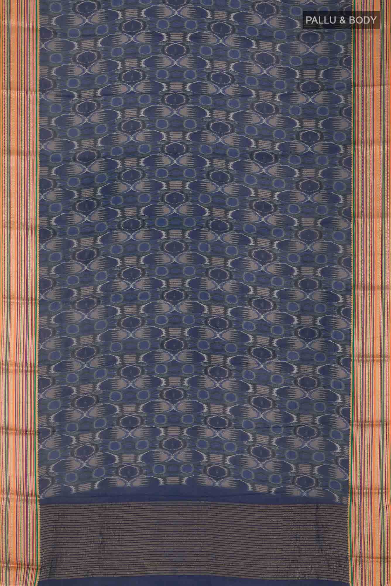 Navy Blue Crepe Saree