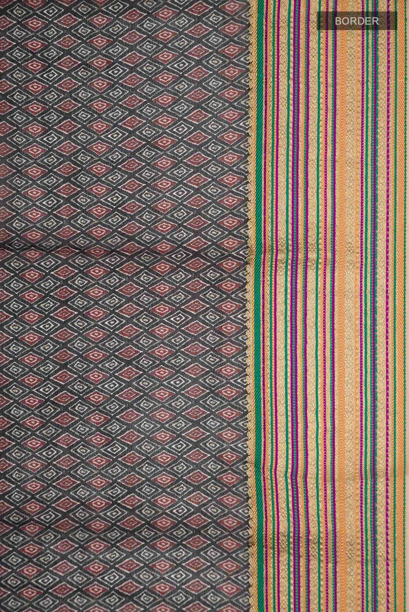 Black Mysore Crepe Saree