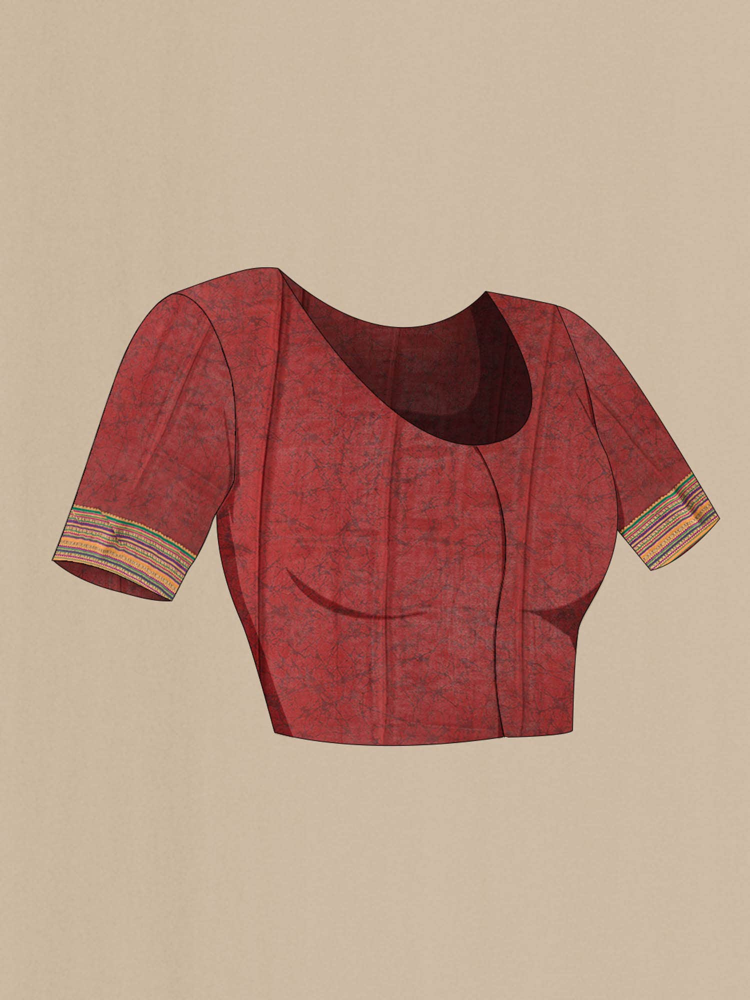 Maroon Mysore Crepe Saree