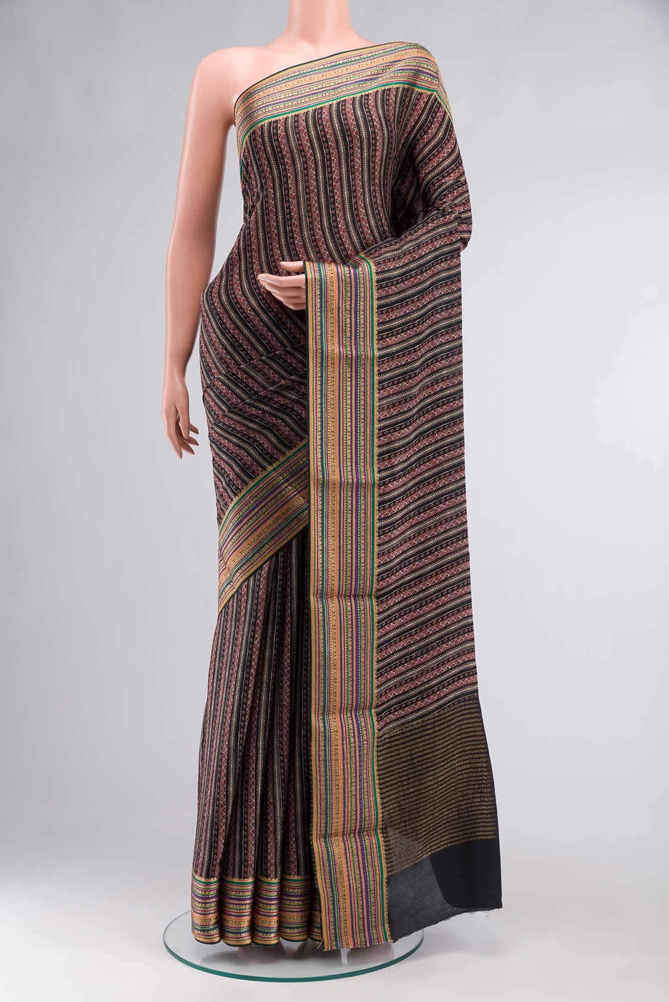 Black Crepe Saree