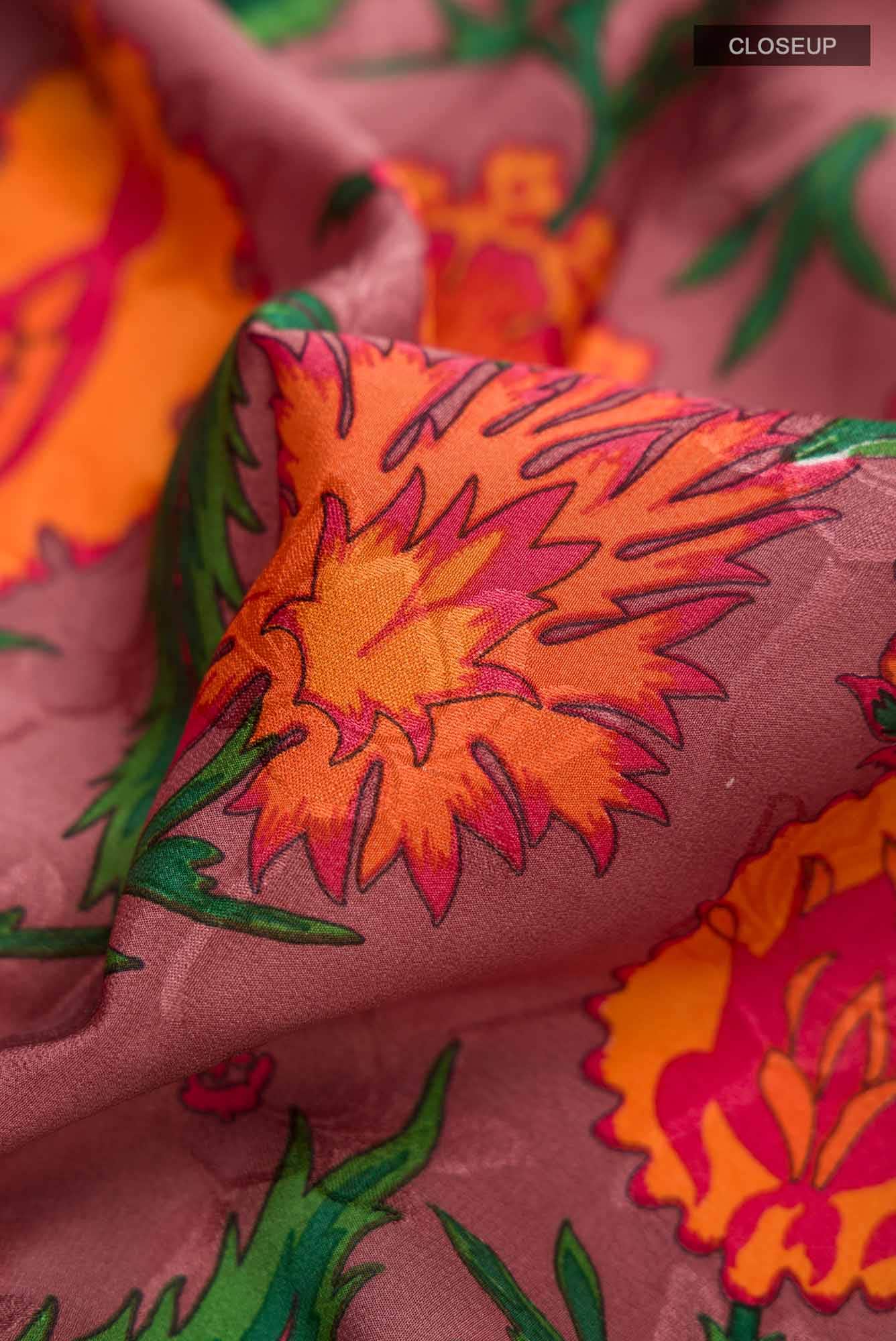 Mauve Crepe Saree