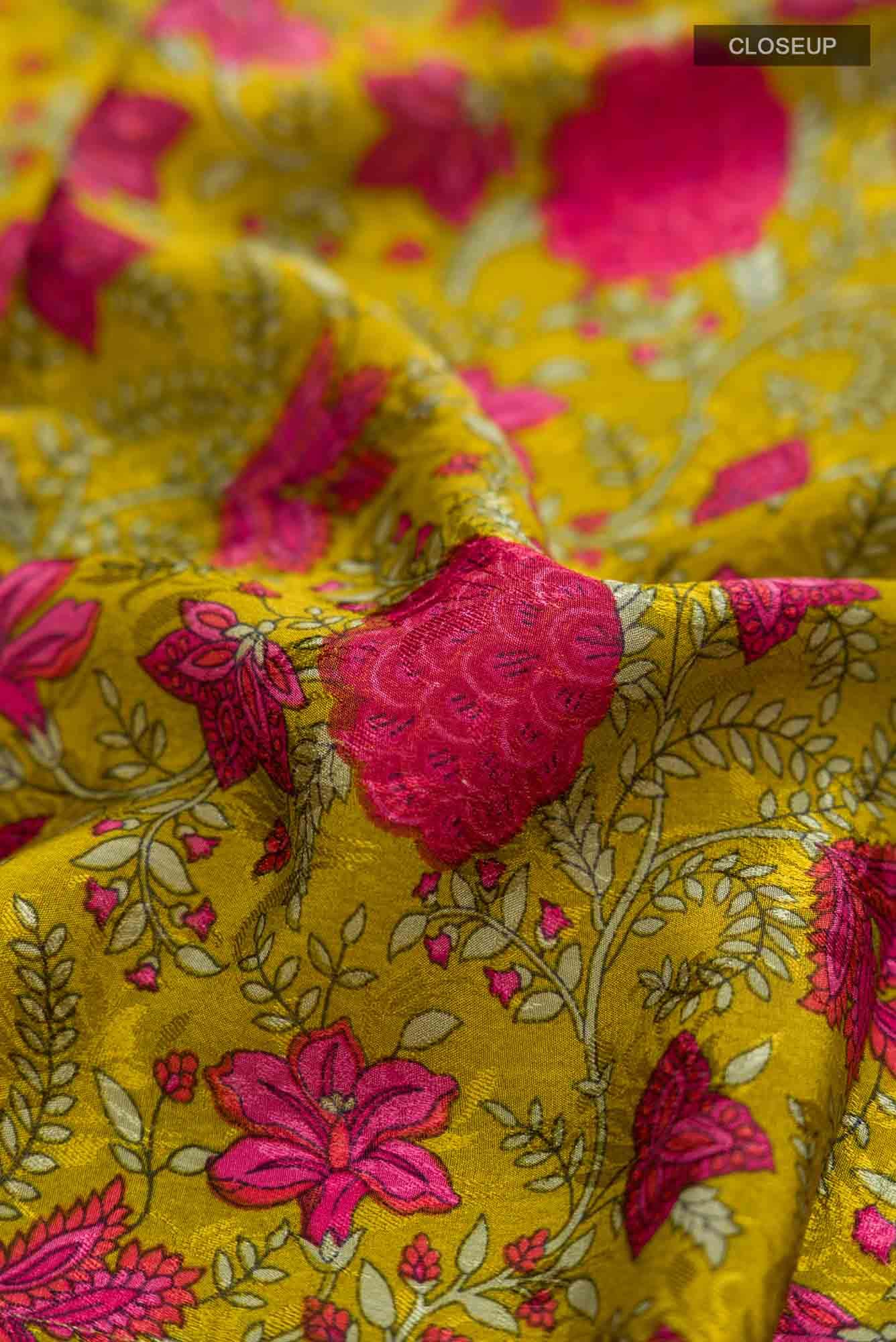 Green Mysore Crepe Saree