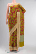 Green Mysore Crepe Saree