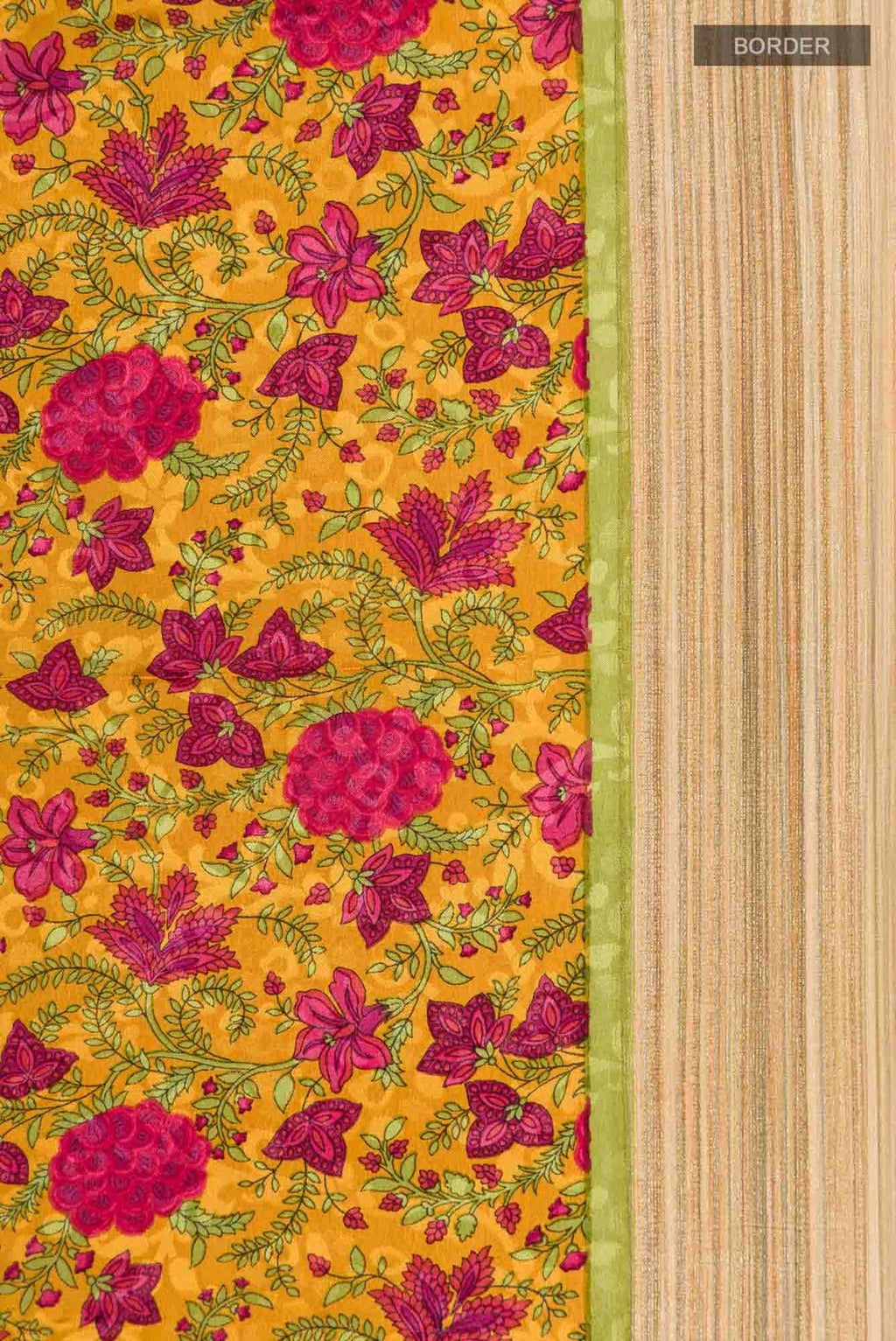 Mustard Mysore Crepe Saree