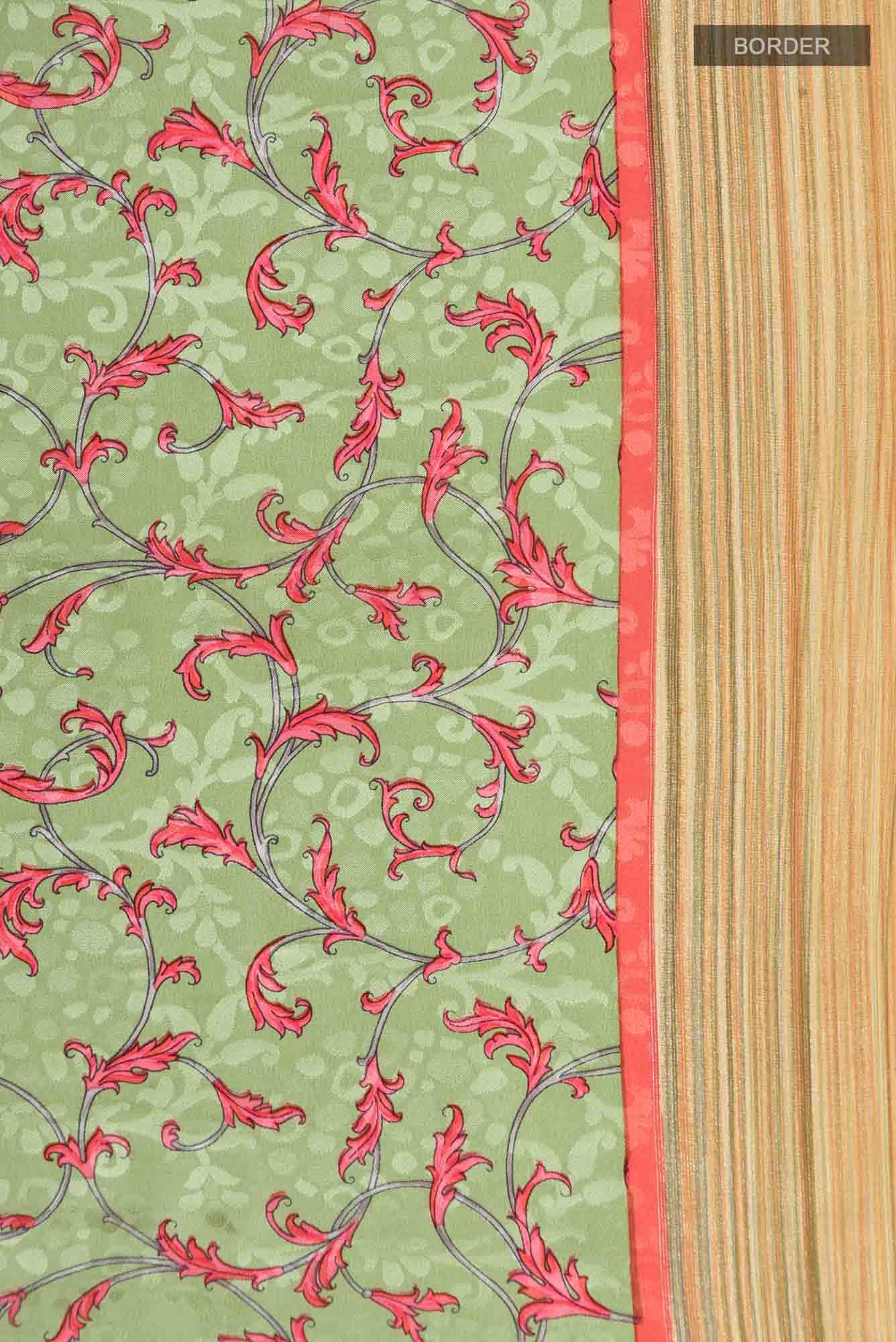 Green Mysore Crepe Saree