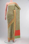 Green Mysore Crepe Saree