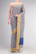 Grey Mysore Crepe Saree