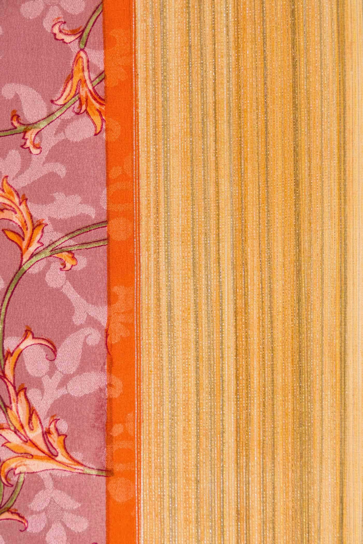 Pink Mysore Crepe Saree