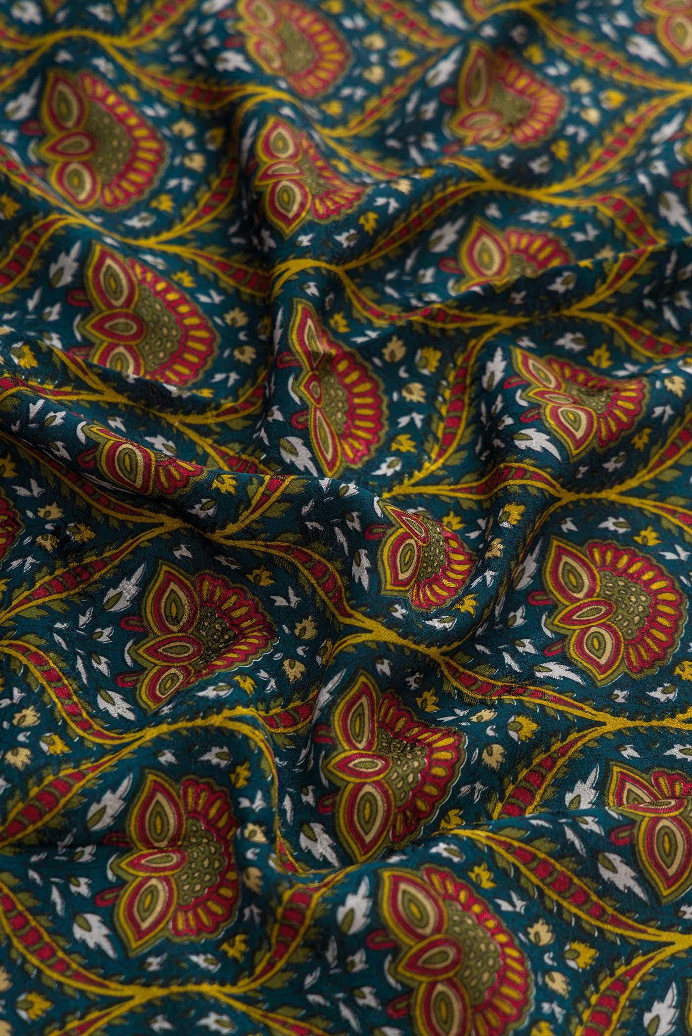 Multicolor Mysore Crepe Saree