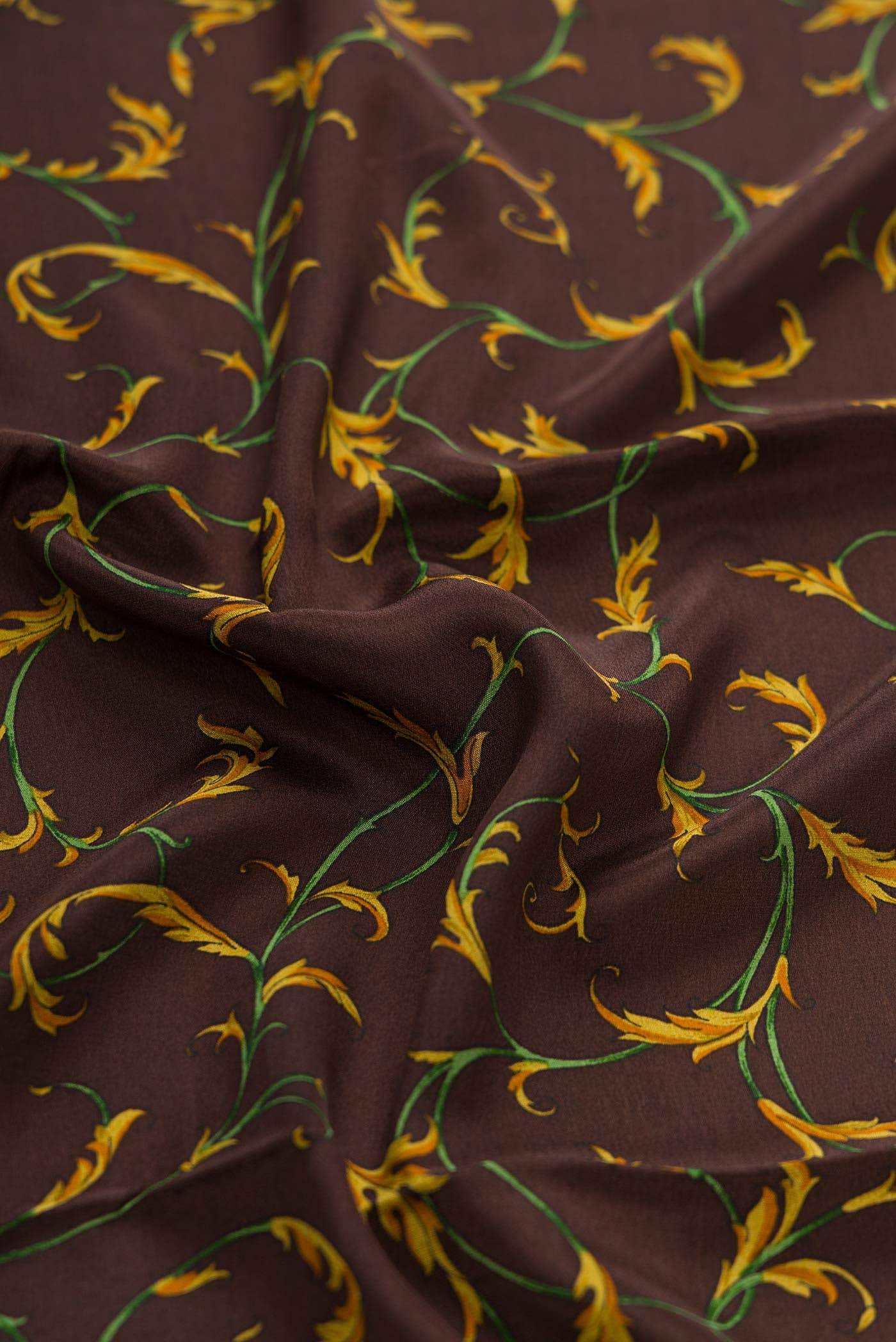 Coffee Brown Mysore Crepe Saree