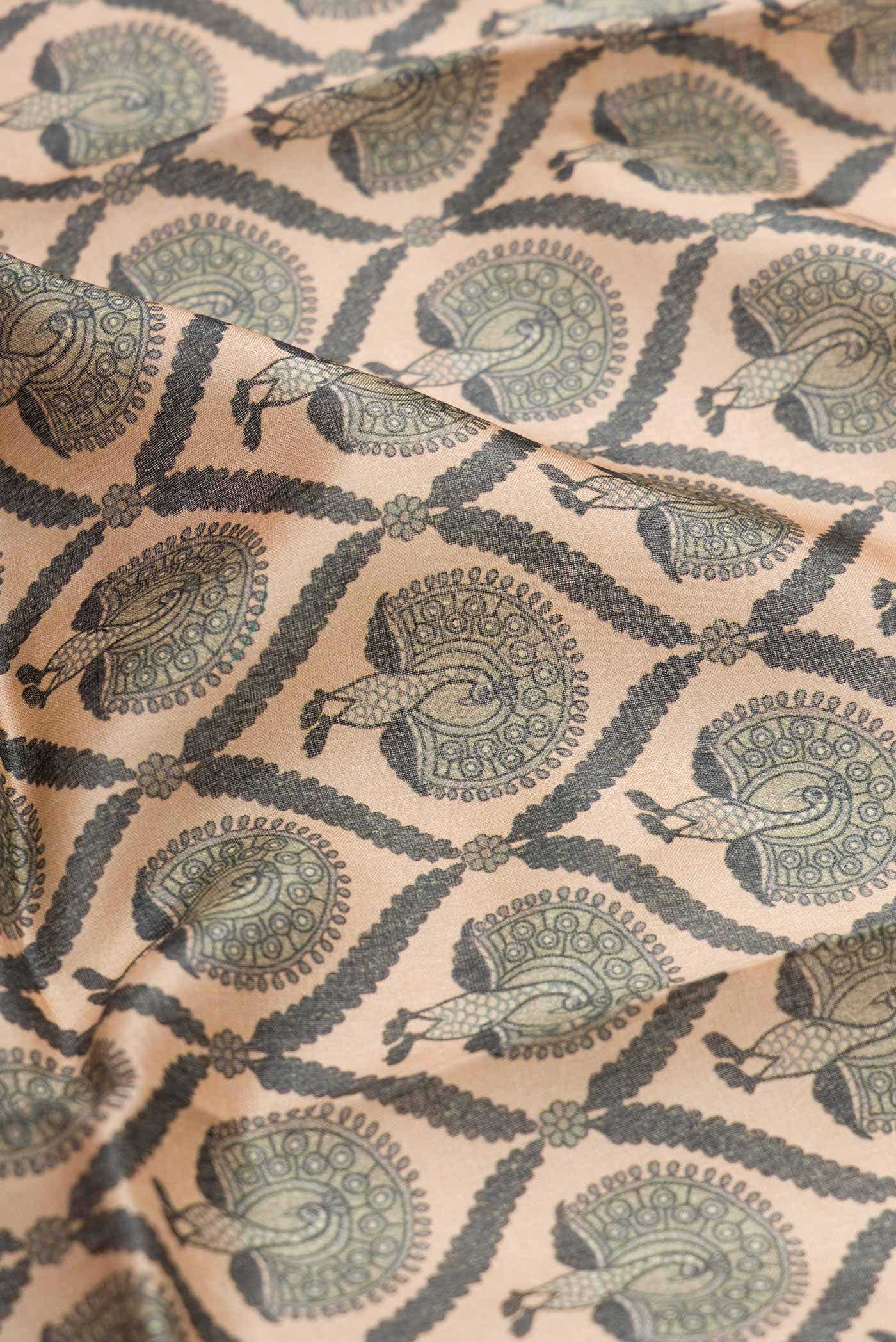 Beige Tussar Silk Saree