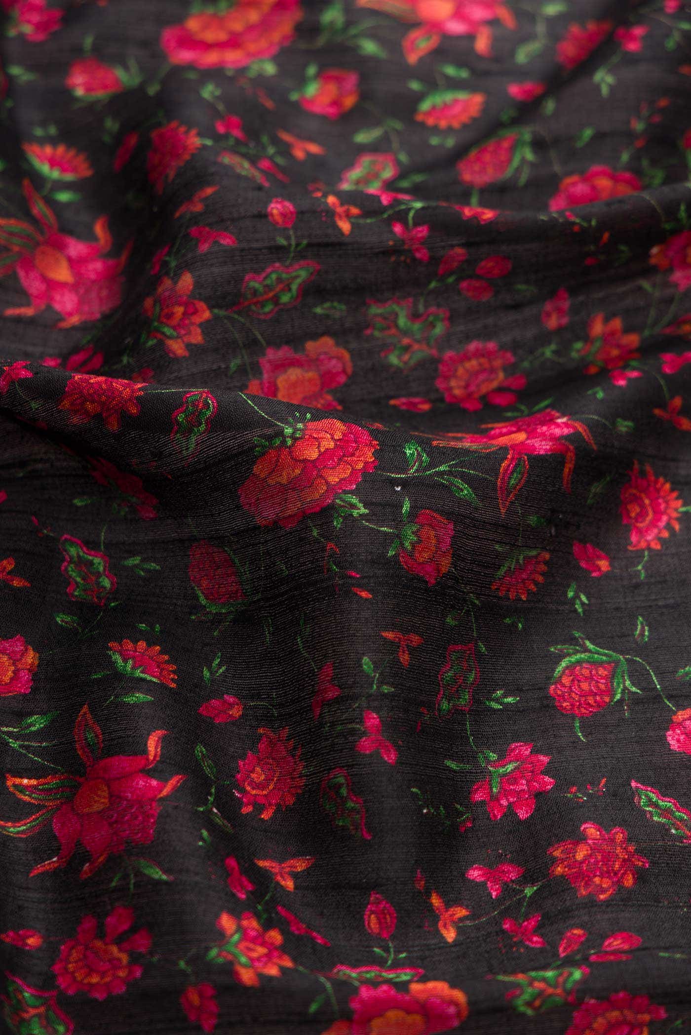 Black Tussar Silk Saree