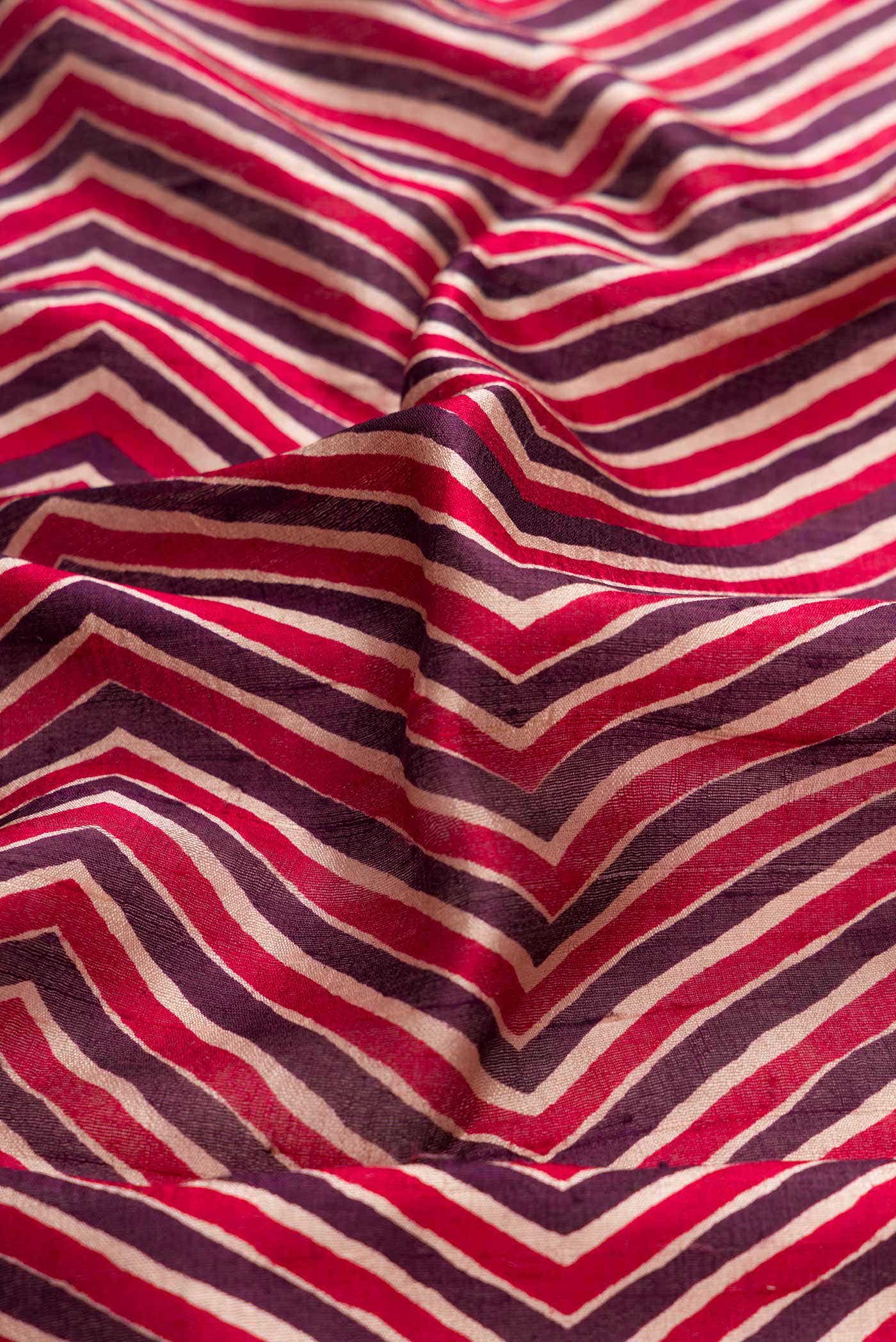 Pure Silk Pure Zari Maroon Off White and Burgundy Dual Tone Tussar Saree