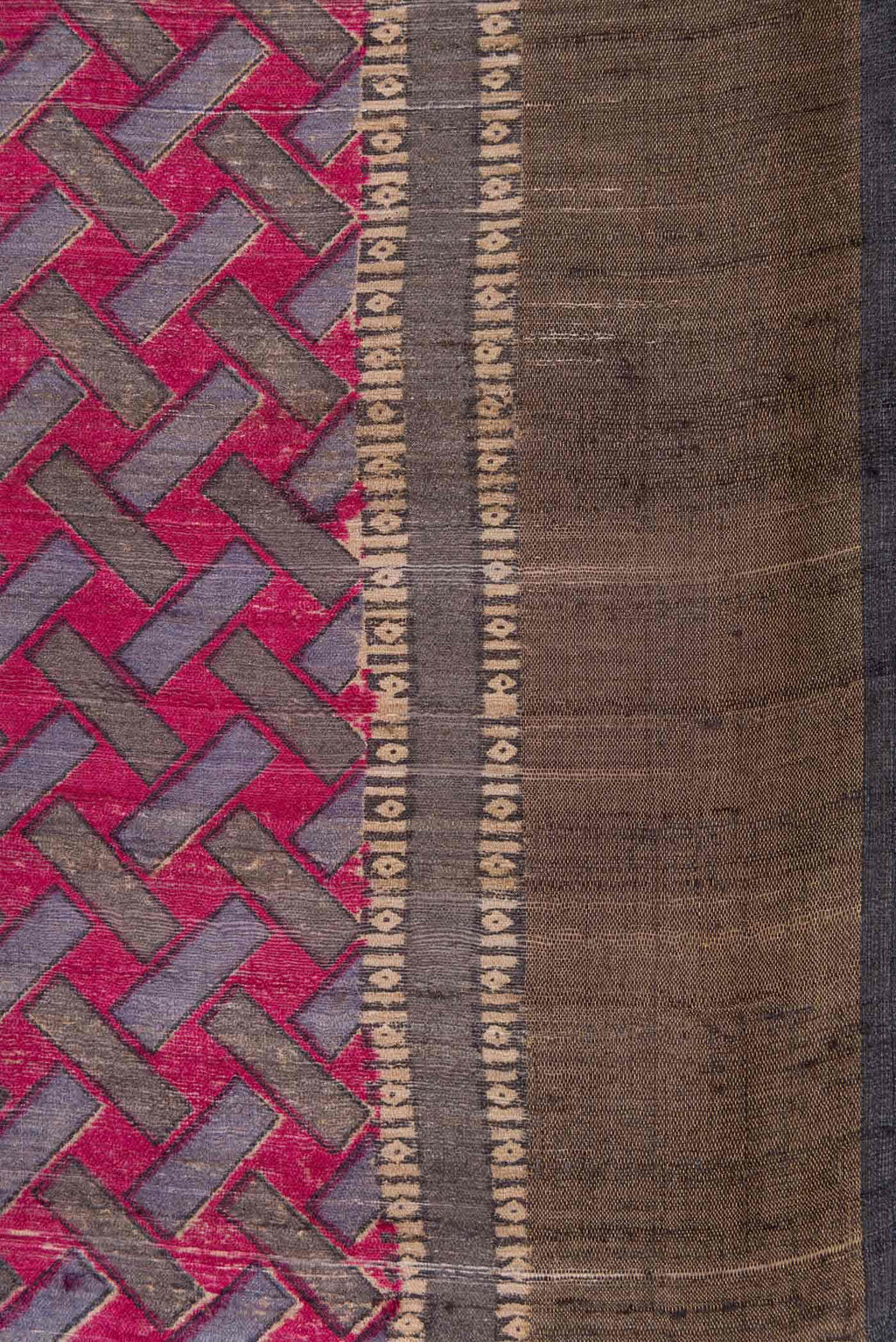 Pink Tussar Silk Saree