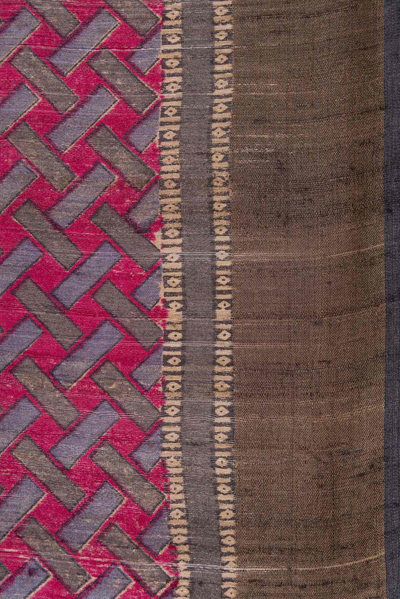 Pink Tussar Silk Saree