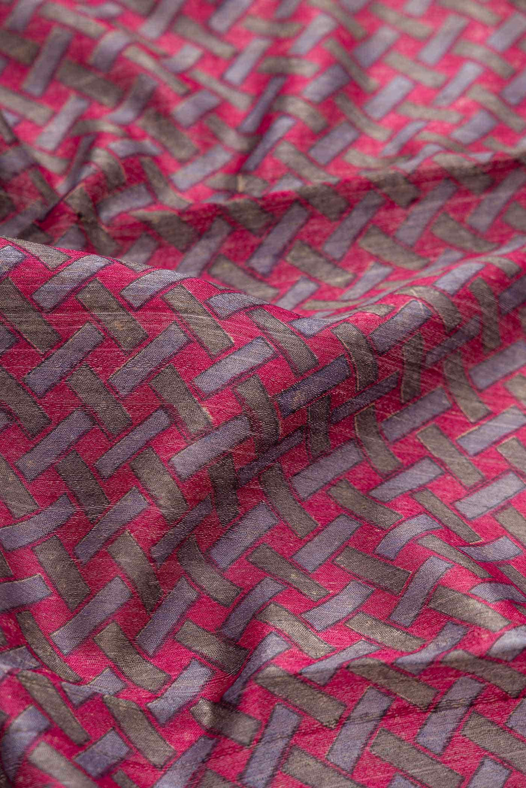 Pink Tussar Silk Saree