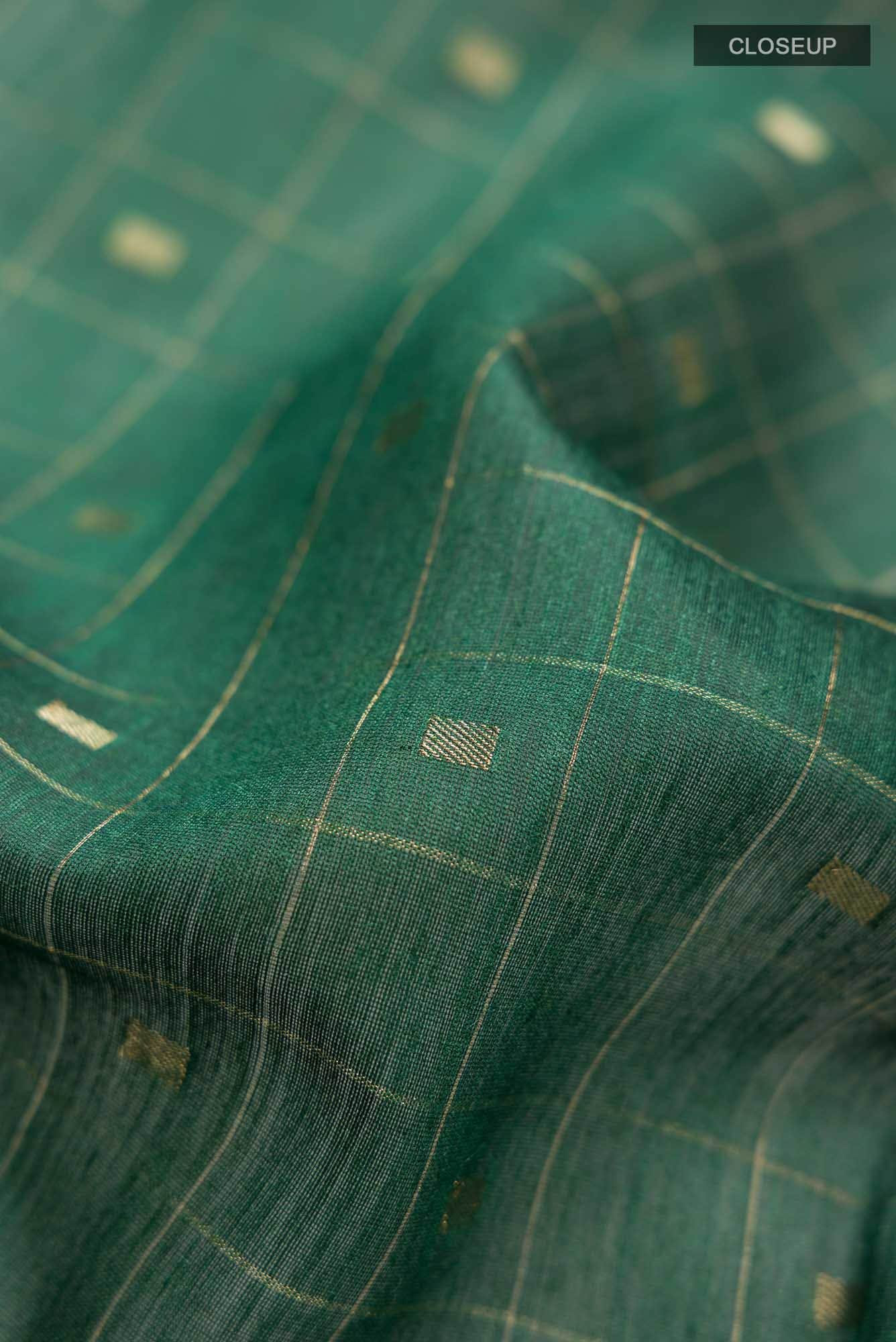 Green Bhagalpuri Tussar Silk Saree