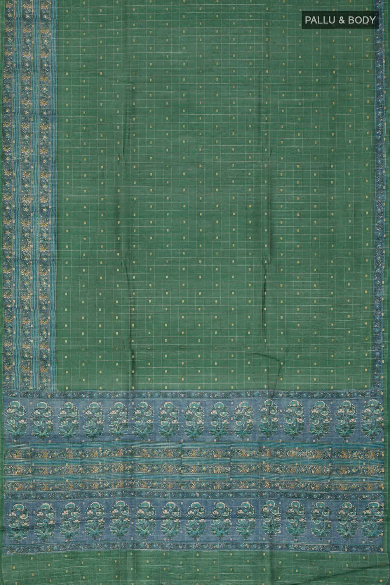 Green Bhagalpuri Tussar Silk Saree