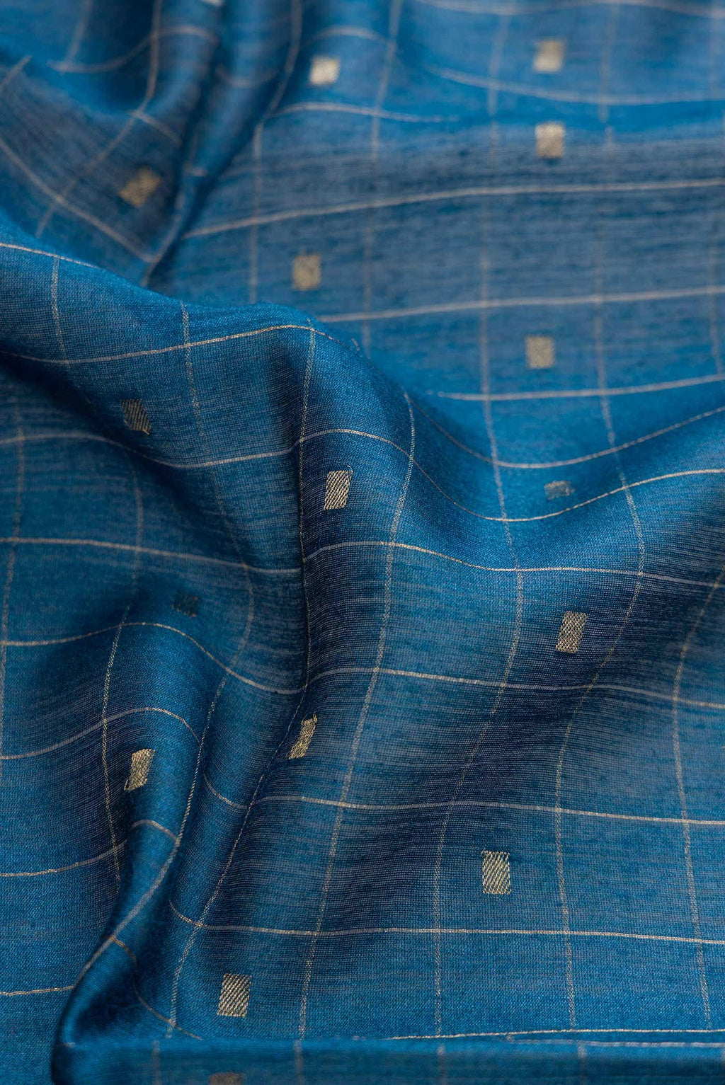 Blue Tussar Silk Saree