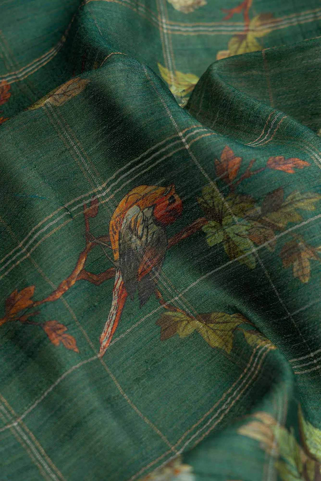 Green Dual Tone Tussar Silk Saree