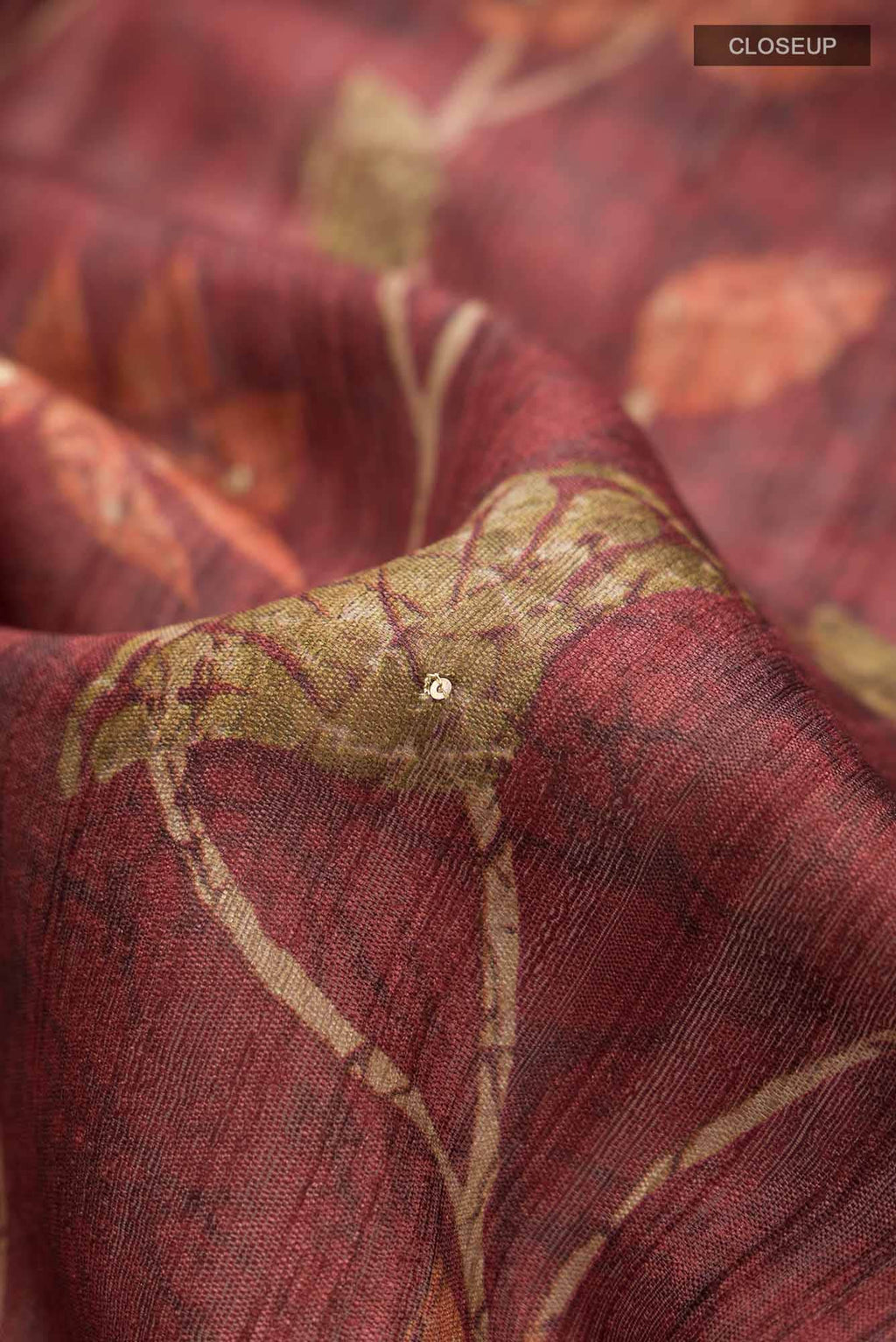 Maroon Bhagalpuri Tussar Silk Saree