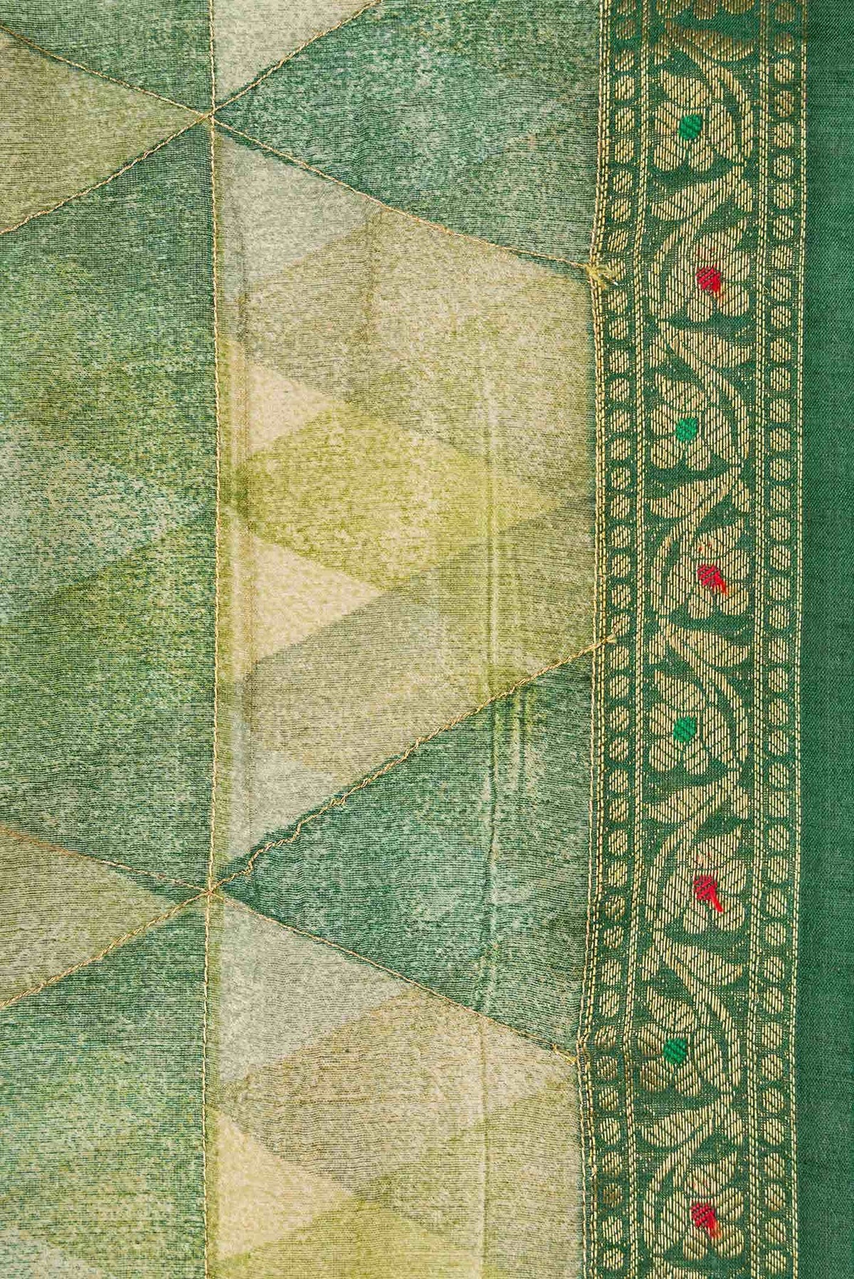 Green Tussar Silk Saree