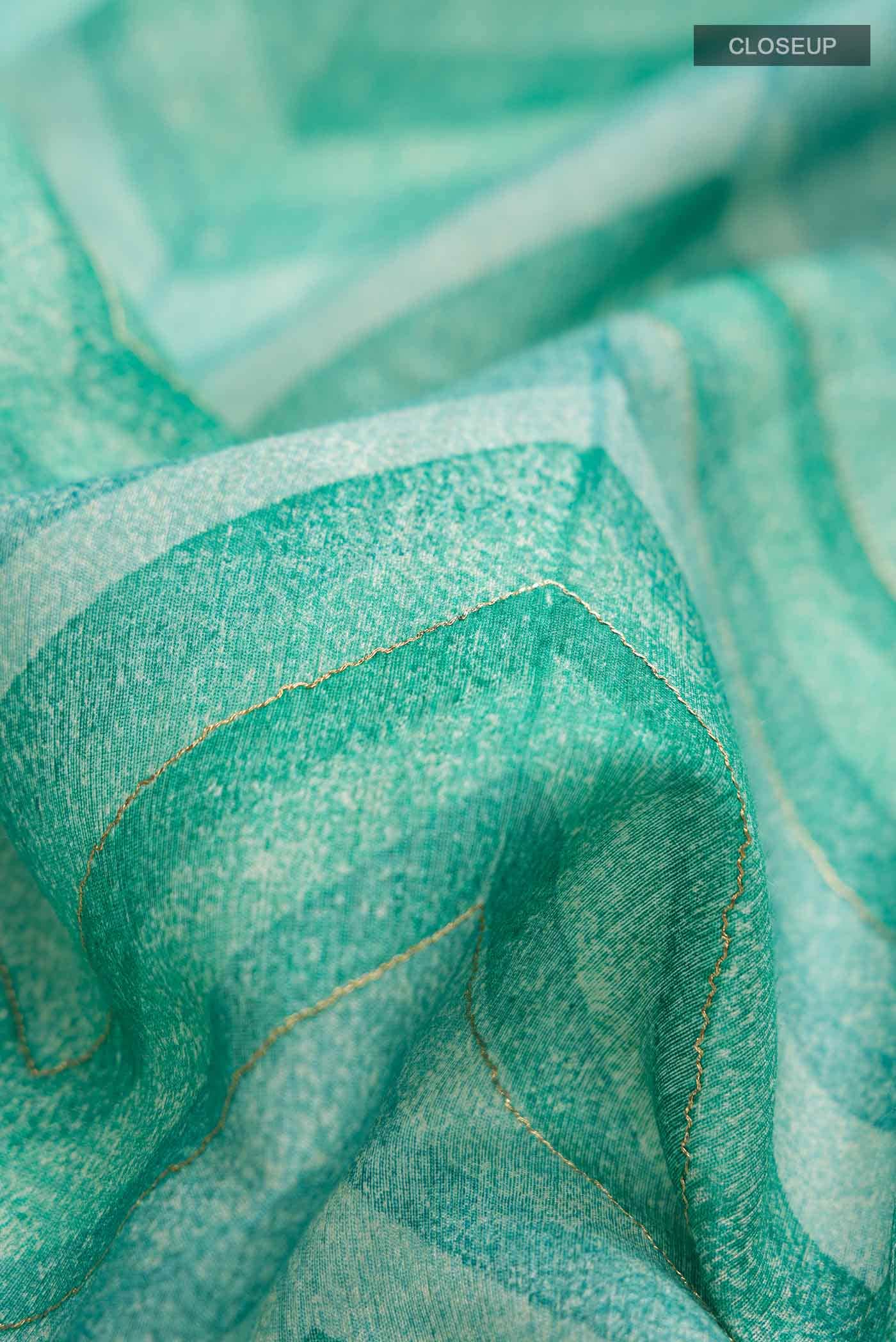 Green Tussar Silk Saree