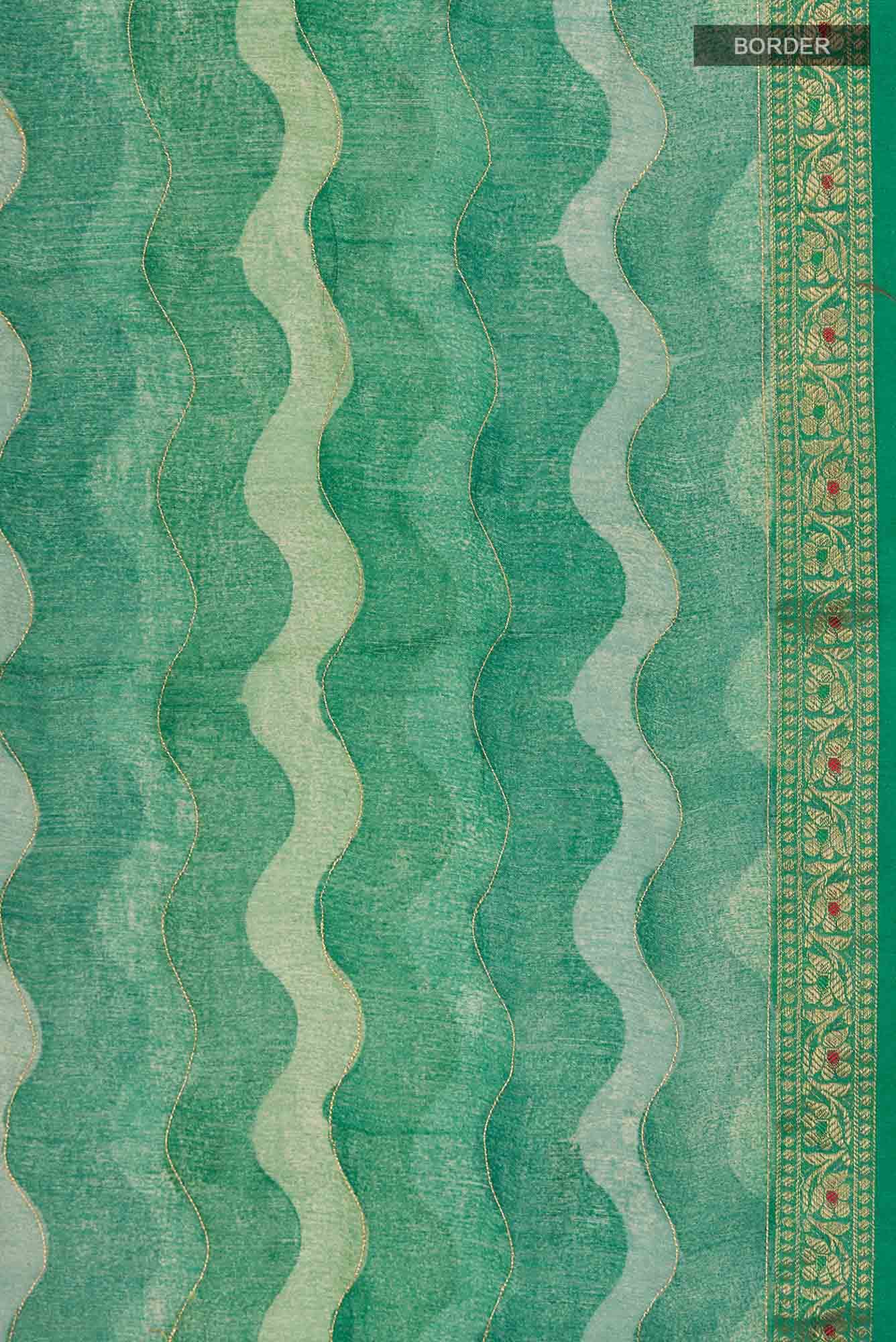 Green Bhagalpuri Tussar Silk Saree