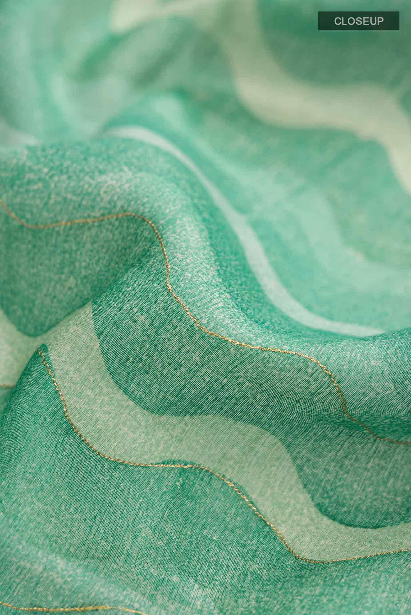 Green Bhagalpuri Tussar Silk Saree