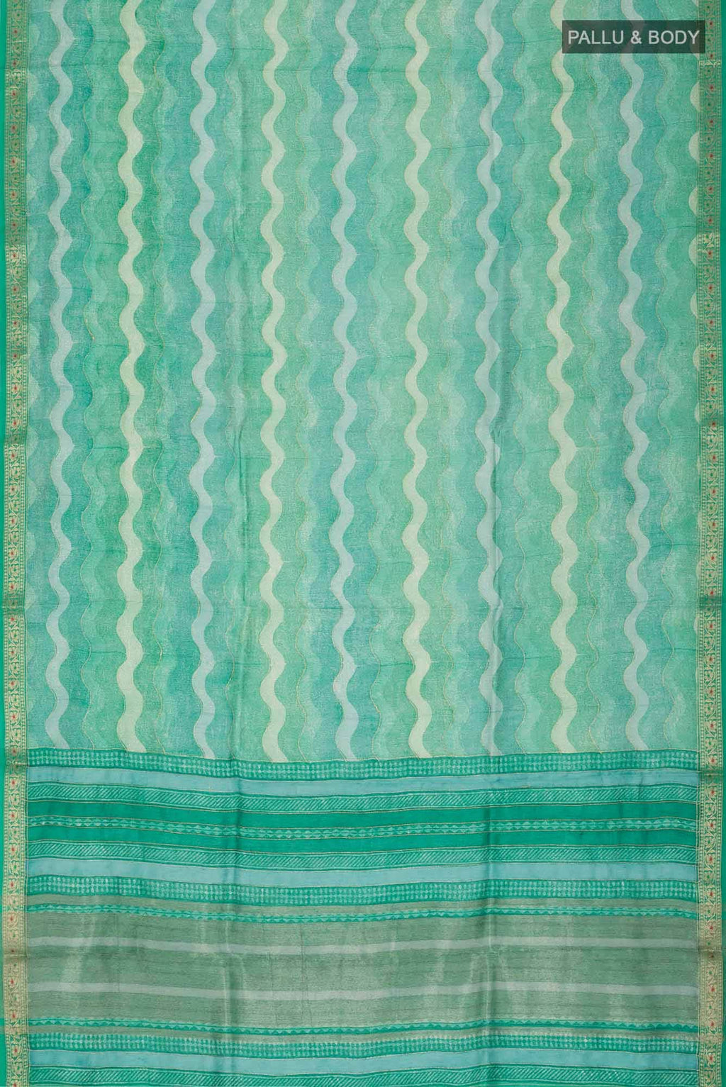 Green Bhagalpuri Tussar Silk Saree