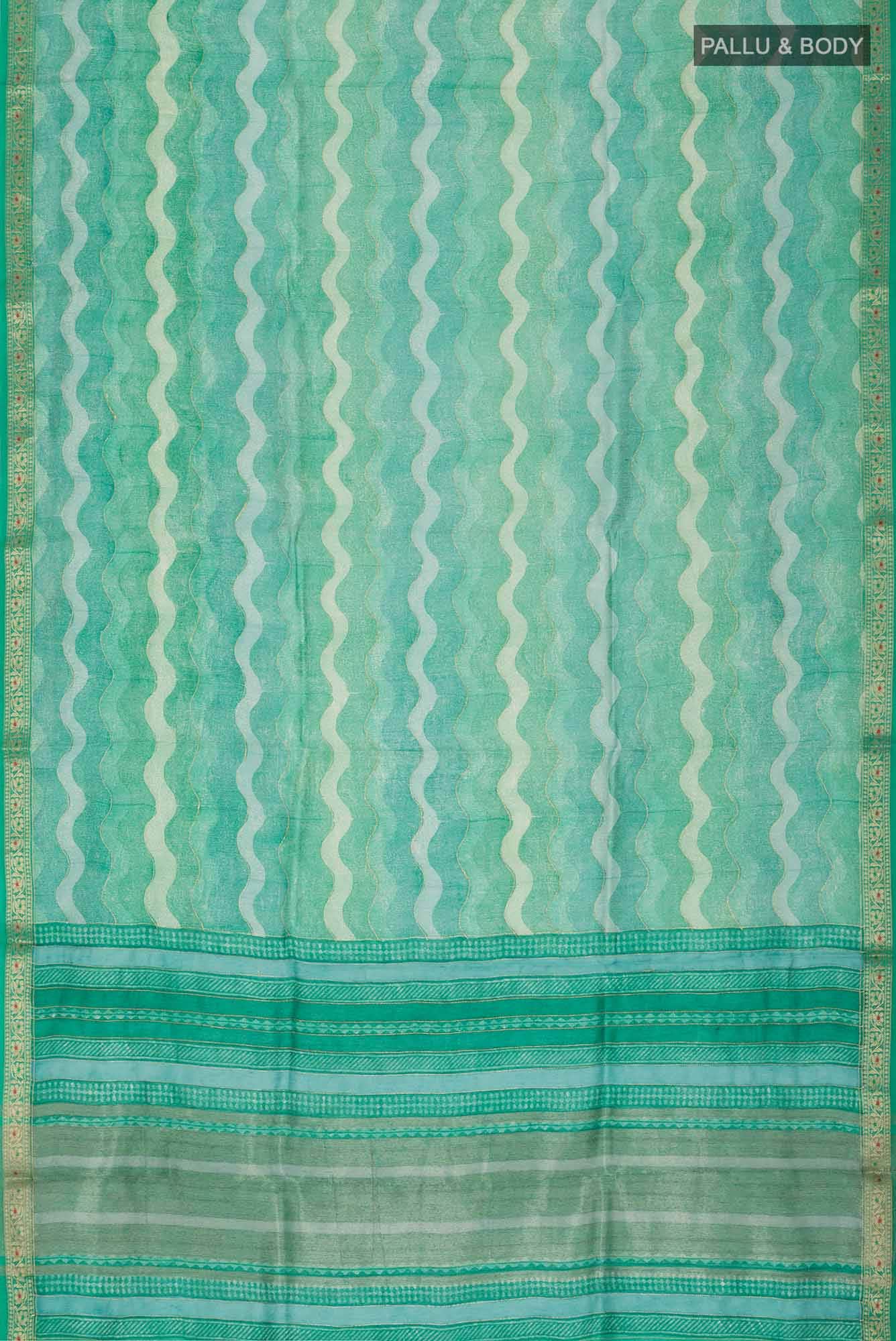 Green Bhagalpuri Tussar Silk Saree