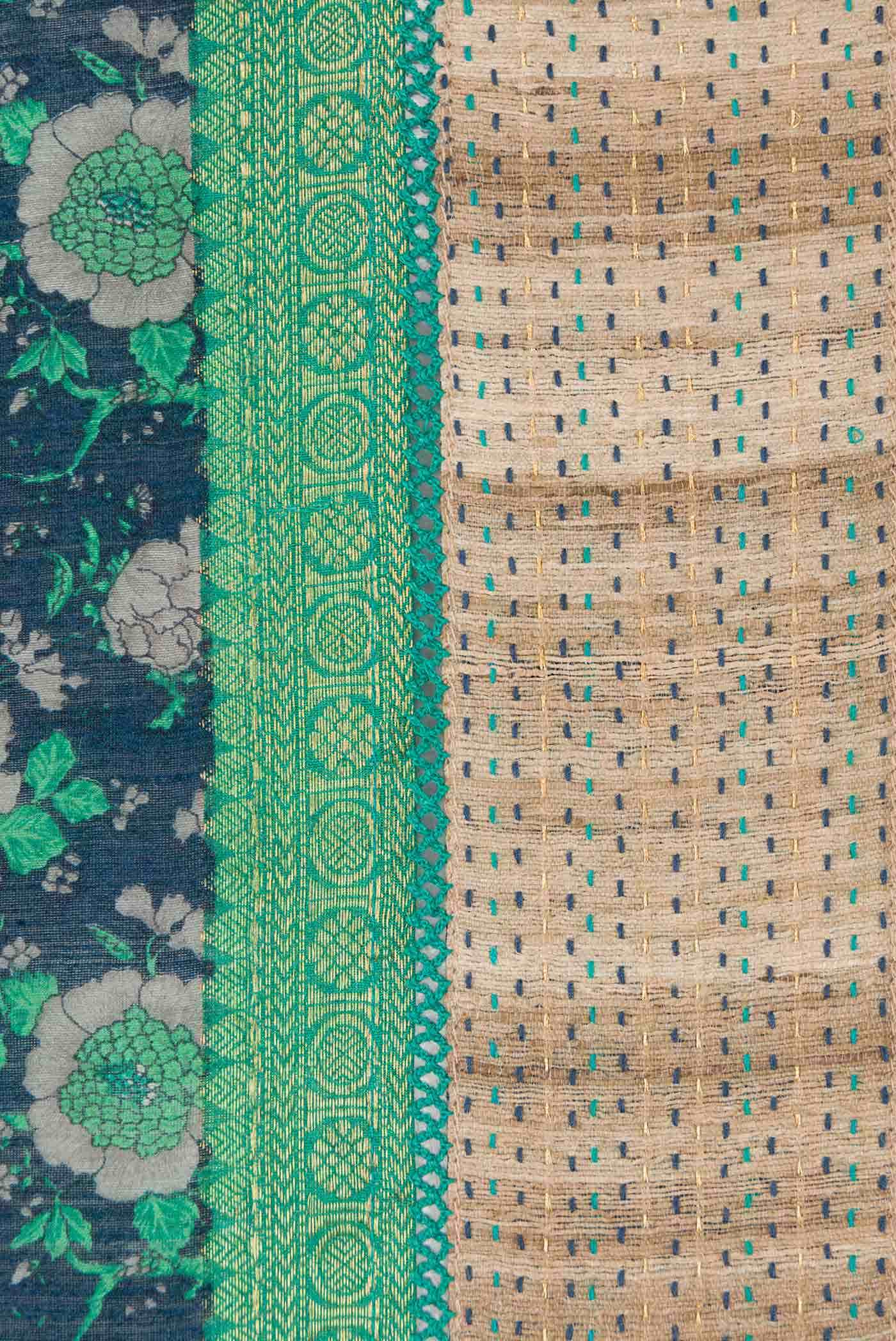 Blue Tussar Silk Saree