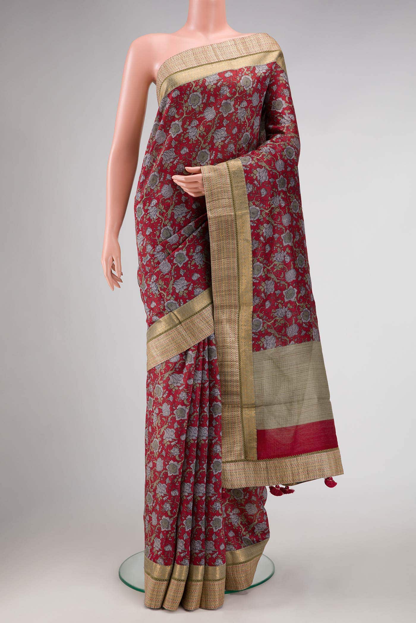 Mauve Tussar Silk Saree