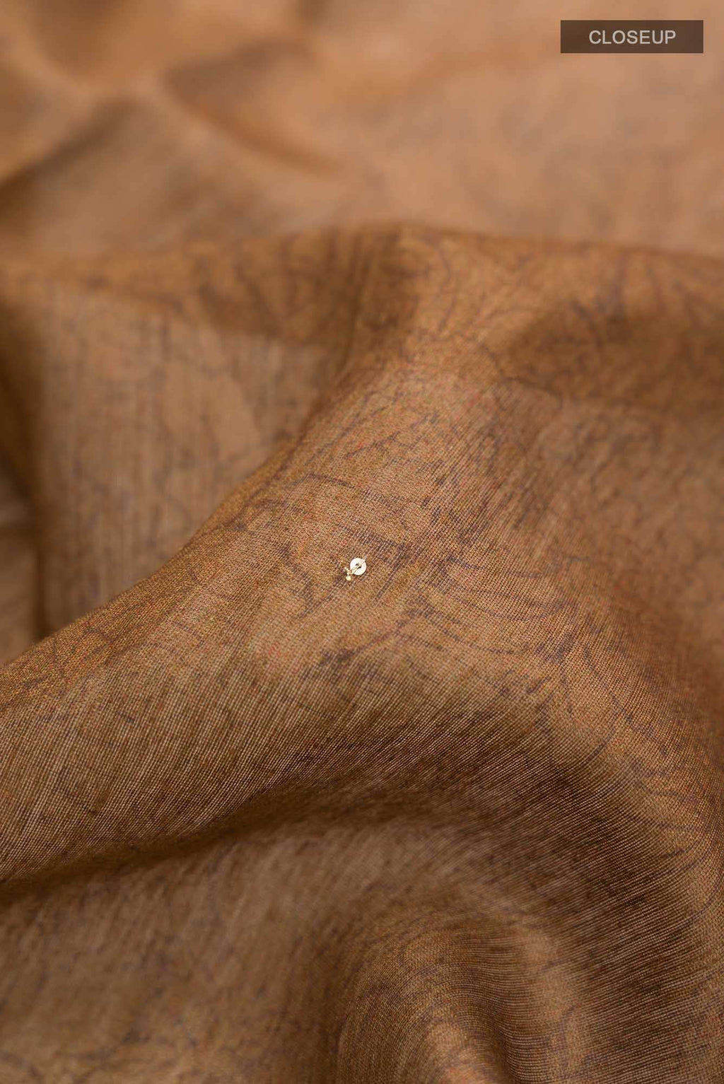 Brown Bhagalpuri Tussar Silk Saree