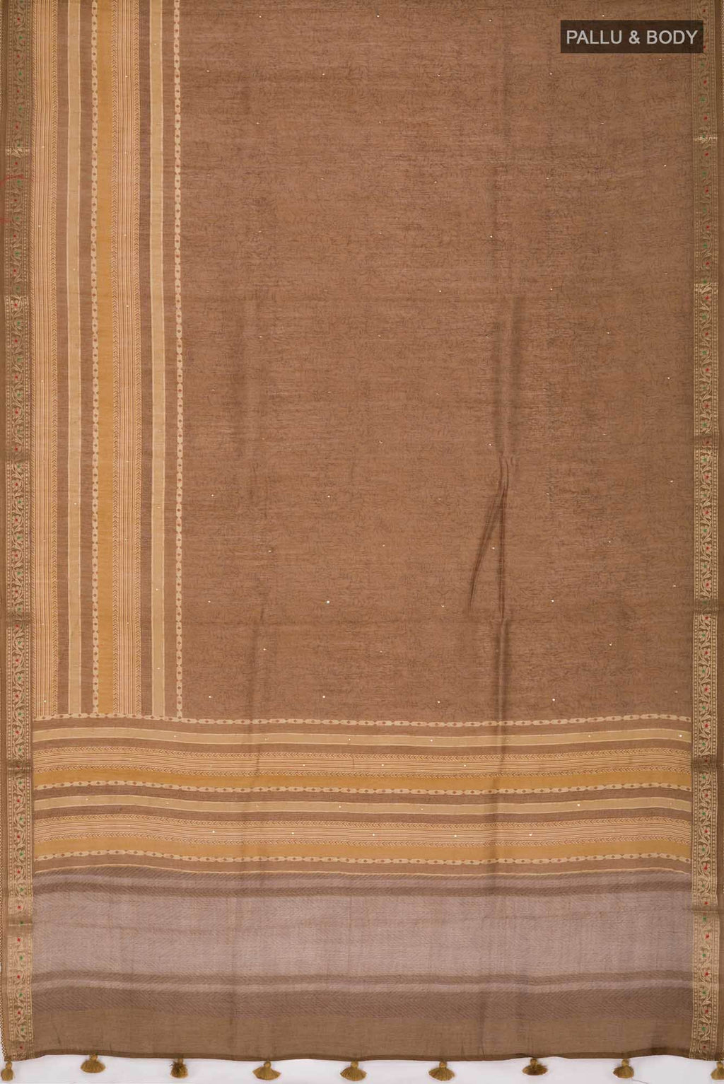 Brown Bhagalpuri Tussar Silk Saree