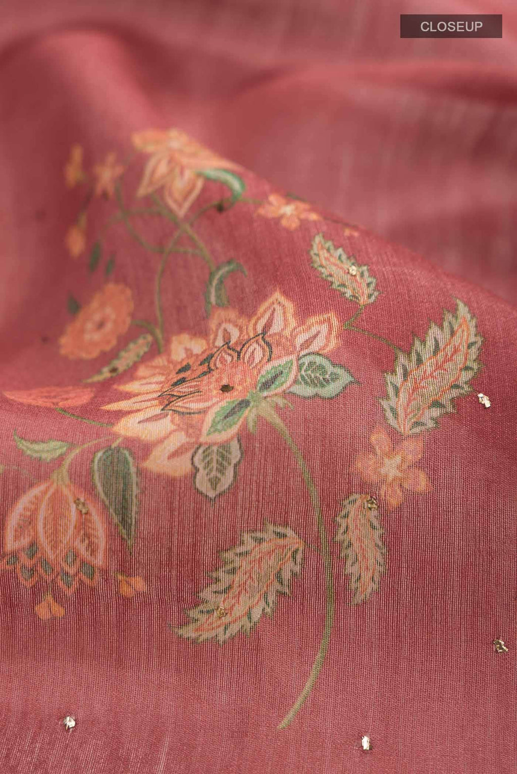 Rust Tussar Silk Saree