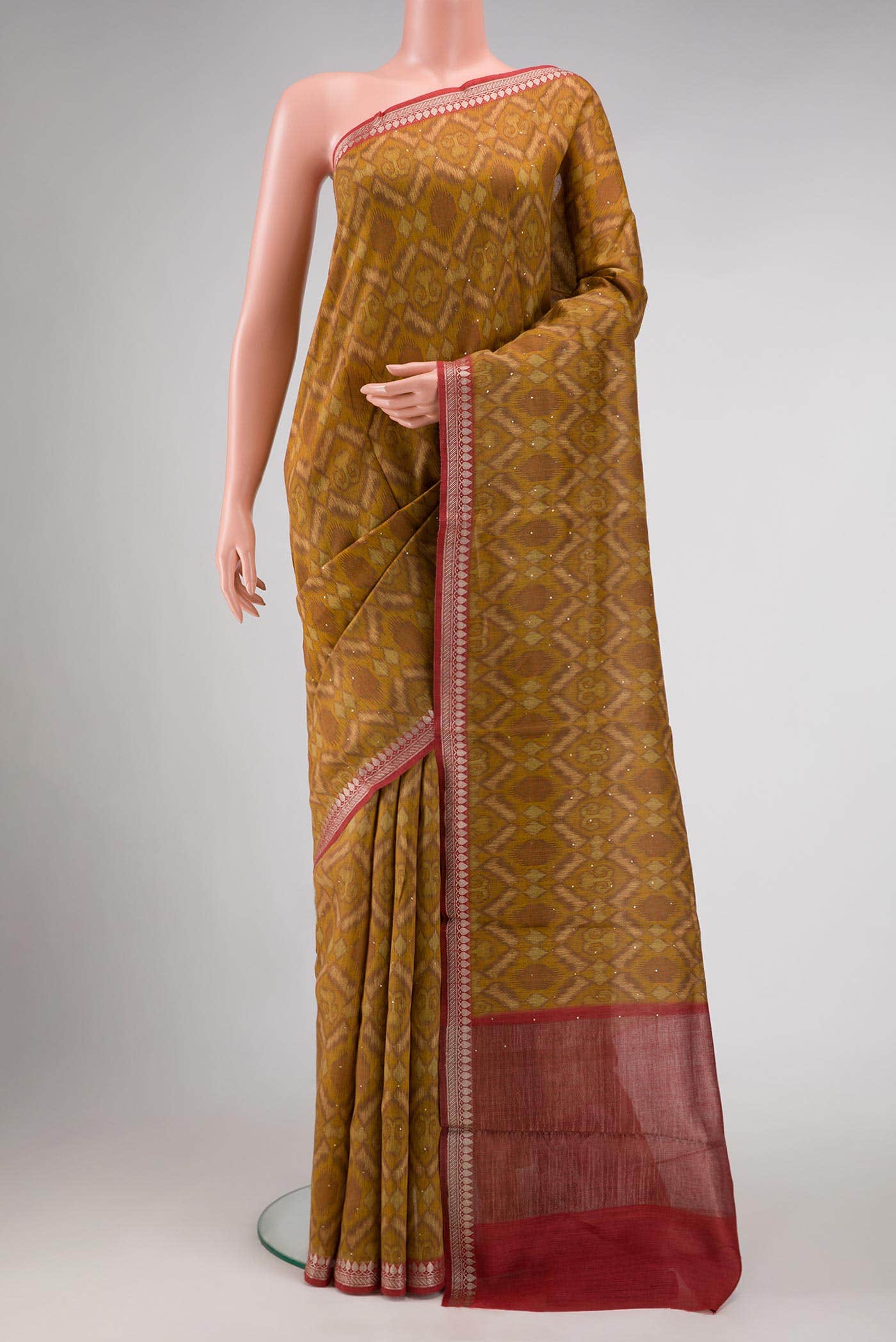 Mehandi Green Tussar Silk Saree