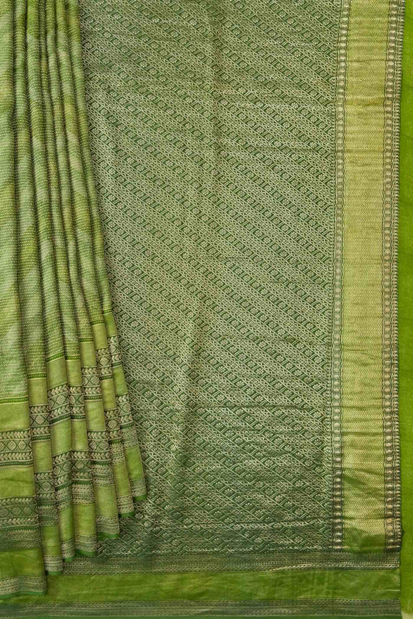 Green Dual Tone Banarasi Georgette Saree